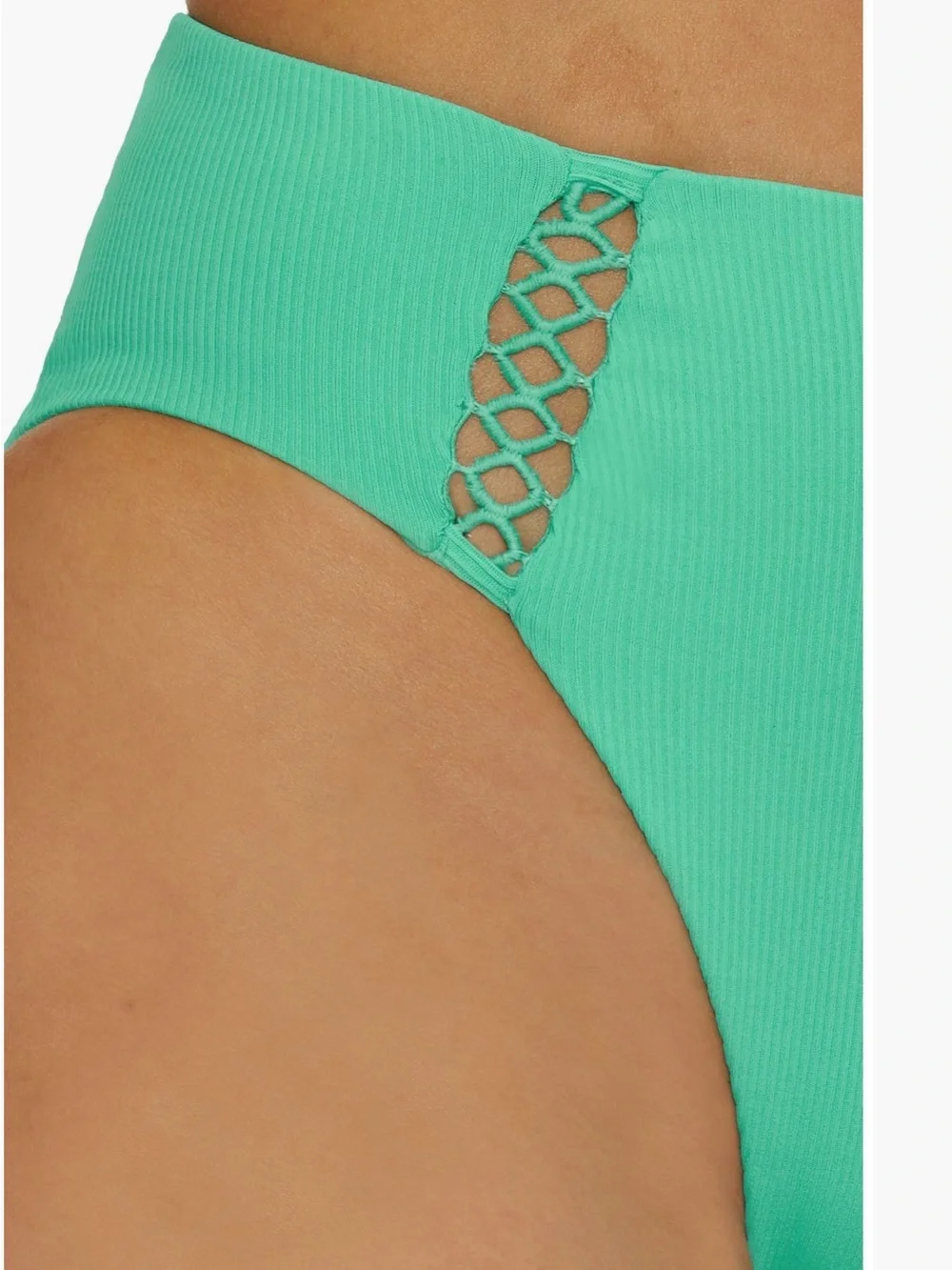 BECCA High-Rise Bikini Bottom in Aqua Mint